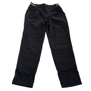 Zara Pants Womens X Small Black Stripe Waist Ankle Trousers Tapered‎ Career
